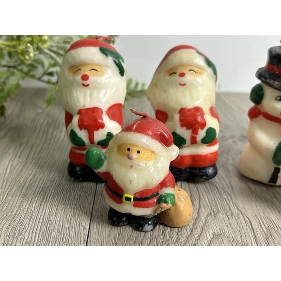 Vintage Russ Christmas Candle Figurines Santa Snowman Lot Of 6 Unused READ - Picture 3 of 15